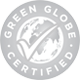 green globe badge silver